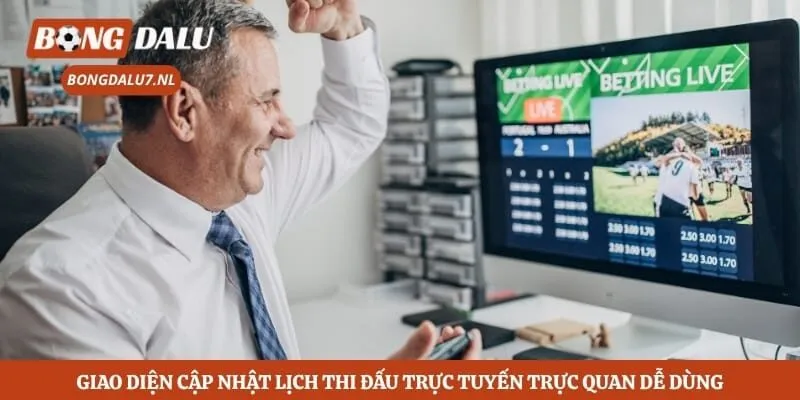 Giao diện cập nhật lịch thi đấu trực tuyến trực quan dễ dùng