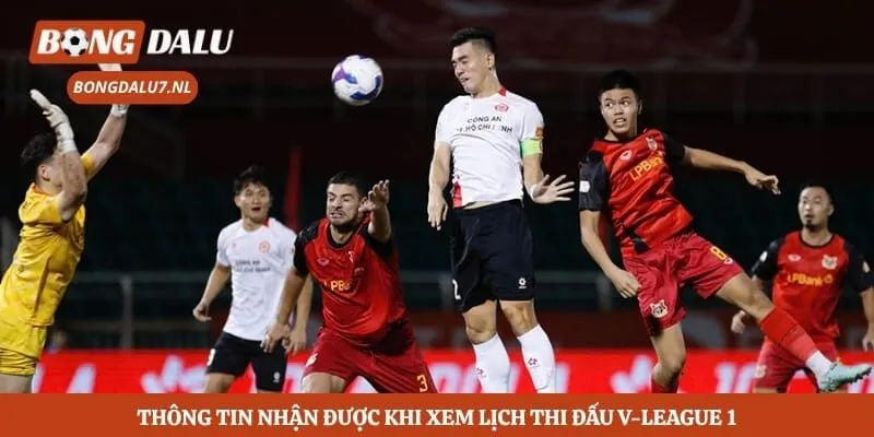 Thông tin nhận được khi xem lịch thi đấu V-League 1